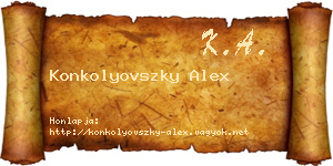 Konkolyovszky Alex névjegykártya